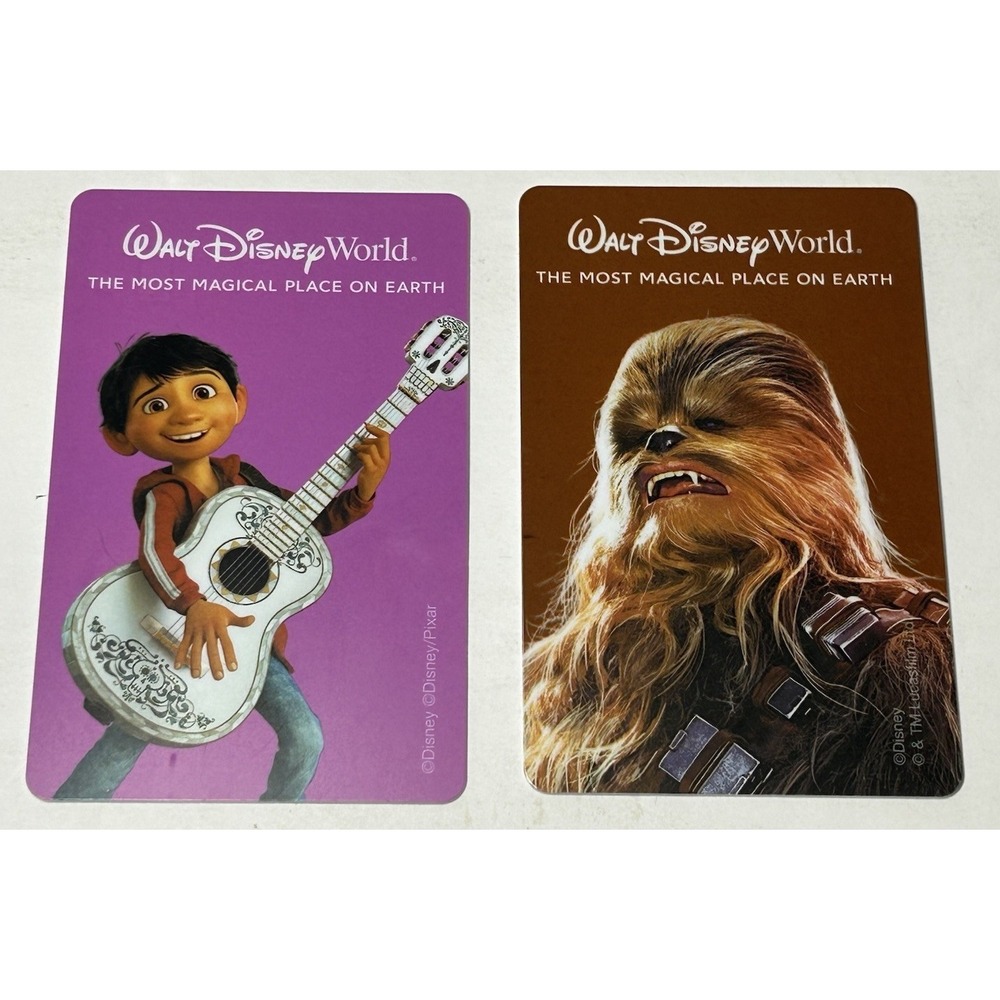 Walt Disney World Theme Park Card Used Miguel Coco Chewbacca Souvenir Card